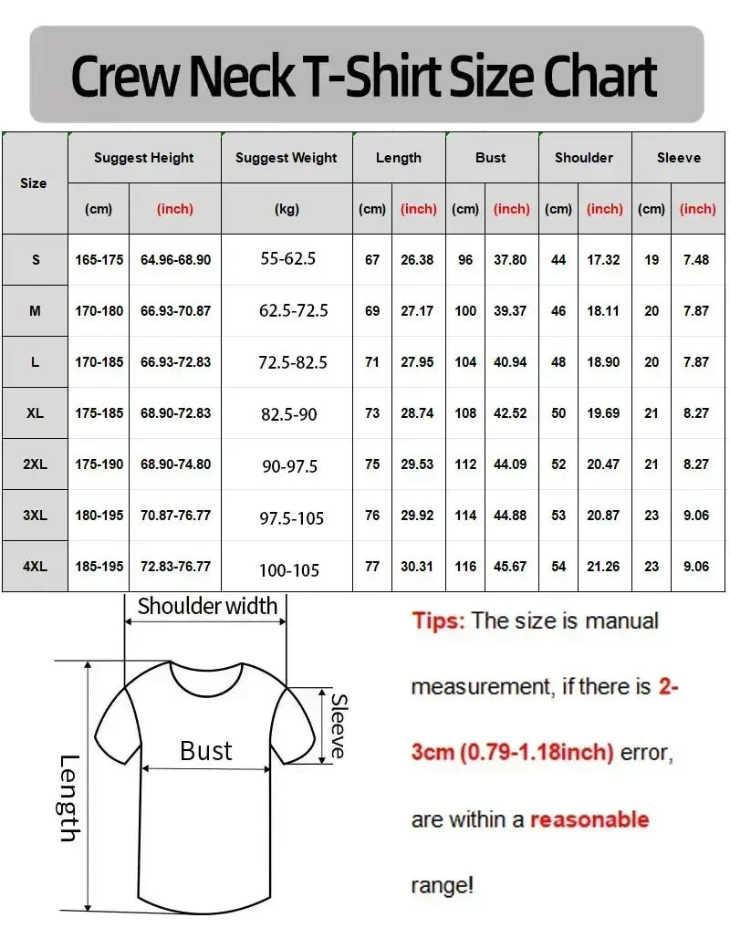 AC/DC Back in Black T-Shirt - Size Chart Display Cotton Band Tee