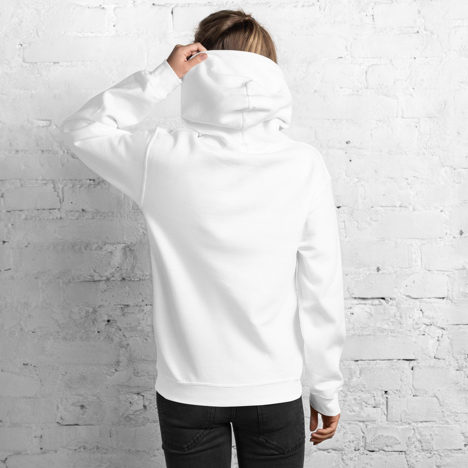 Guapo Originals Flower Power Premium Hoodie White -  Back View Botanical Print Designer Unisex Streetwear