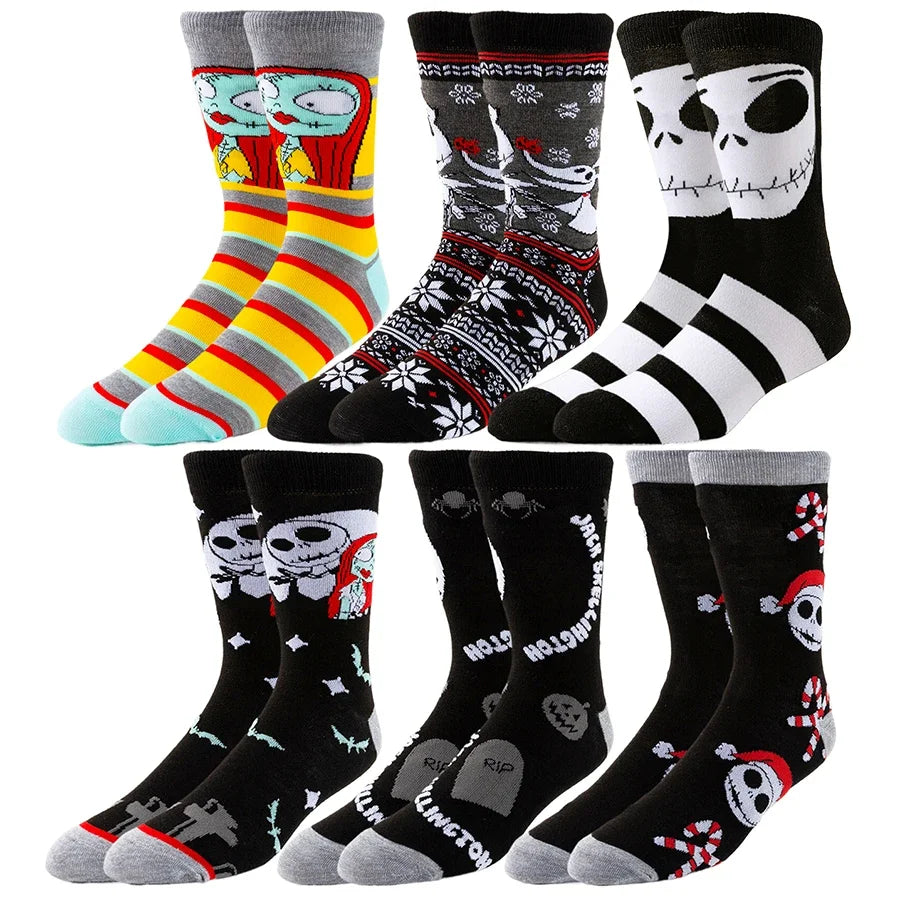 Halloween Cartoon Socks Funny Halloween One Size Fits All - Humorous Halloween Accessories Design
