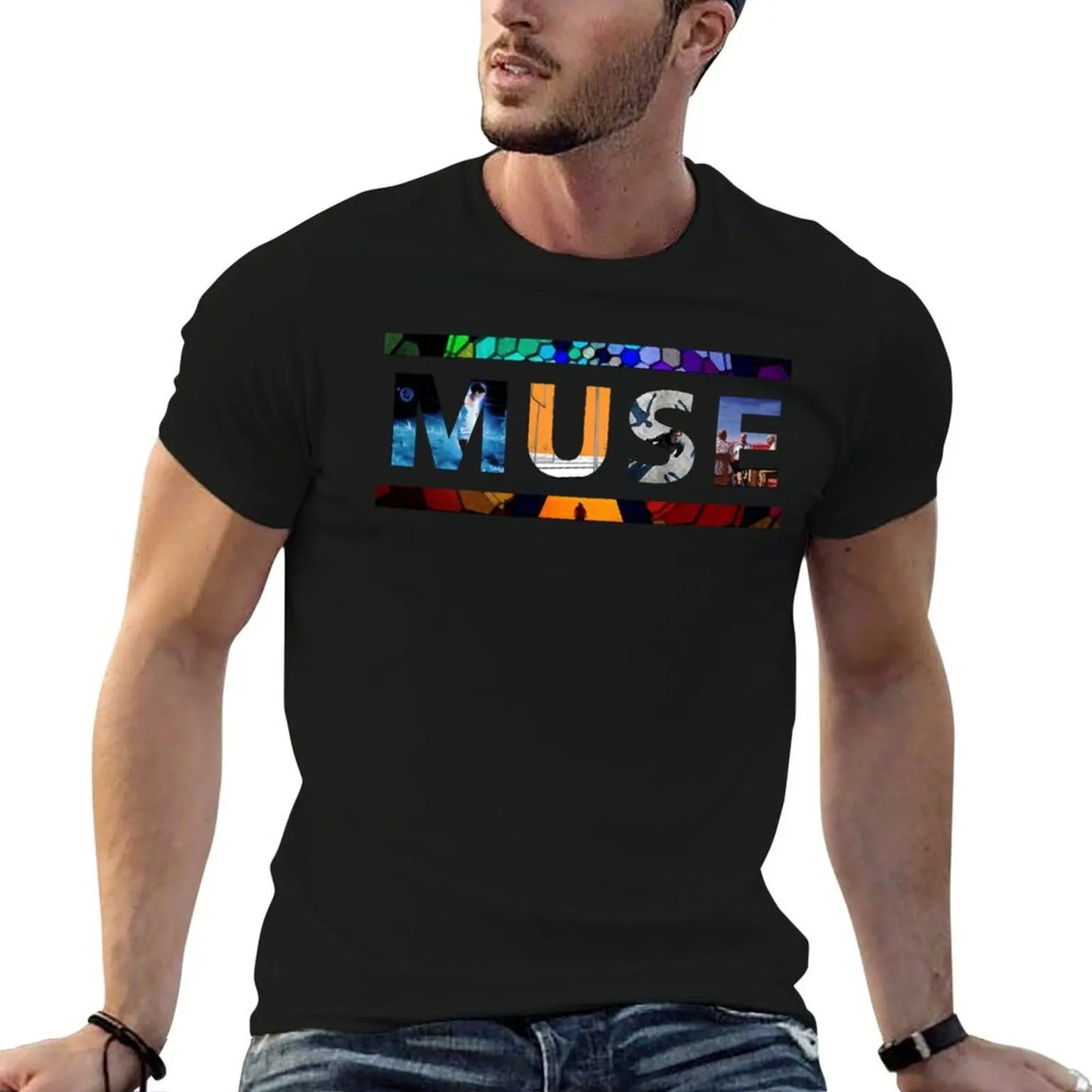 Muse Band T-Shirt Black - Front View 100% Cotton Progressive Rock Band Merchandise
