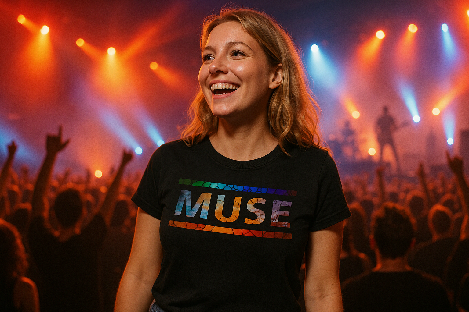 Muse Band T-Shirt Blonde Girl - Front View 100% Cotton Progressive Rock Merchandise
