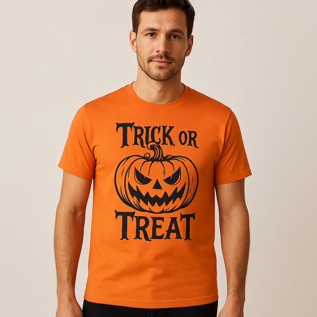 Halloween Orange T-Shirt Model Mockup