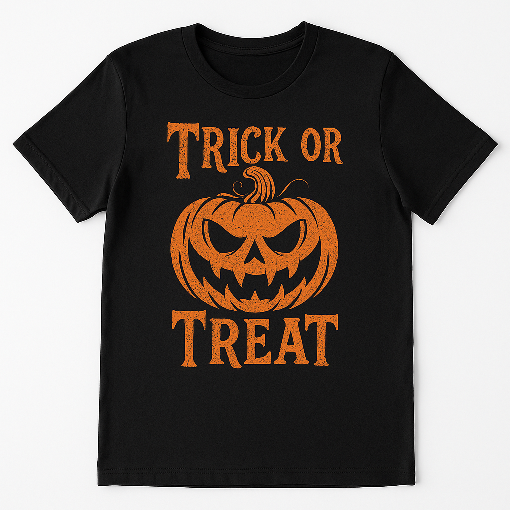 Halloween Trick or Treat Black T-Shirt - Exact Replica